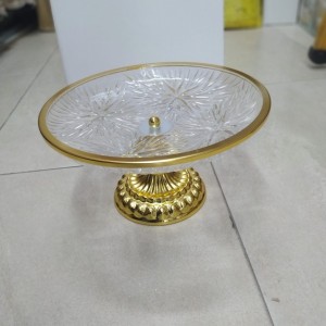 جاط فواكه زجاج كريستال كرستال مدور30 سم مع رجل