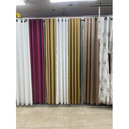 ستائر يافا + شيفون كريب موديل AB2 طقم 3 قطع