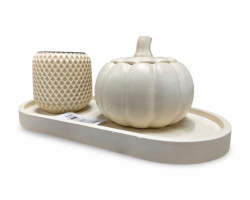 طقم علبة بخور مع مبخرة شكل يقطينة