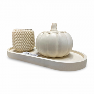 طقم علبة بخور مع مبخرة شكل يقطينة