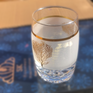 طقم كاسات عصير حز ذهبي شجرة 12 قطعة صيني