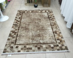 سجاد بيرلنت اورجينال 120  × 170 - مربعات بني