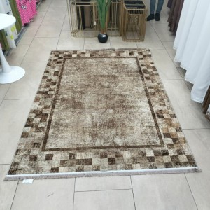 سجاد صيفي بيرلنت اورجينال مدور 1.2× 1.2 - مربعات بني