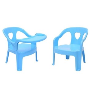 كرسي طعام للاطفال بلاستيك سادة زهري وازرق