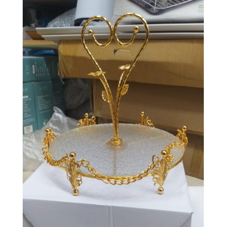 صينية تفضيل ذهبي بيوتر مع زجاج سترص اشكال ثقيل جداً صينية تفضيل ذهبي بيوتر مع زجاج سترص اشكال ثقيل جداً