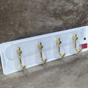 علاقة ملابس  شفاف جدار تلزيق 4 عين مذهب 3581-9