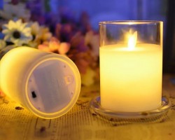 شمعة الكترونية مع كاسة حجم وسط