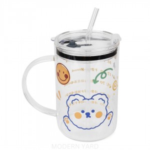 كاسة ماج زجاج بيد مع مصاصة DELISOGA