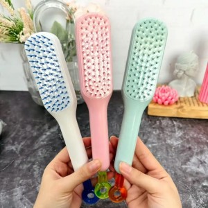 فرشاة - مشاطة شعر سحب بلاستيك ملون مع دائرة