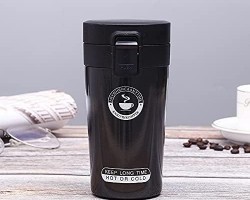 كاسة ماغ سخن ستانليس اسود غطا كبس 500 مل