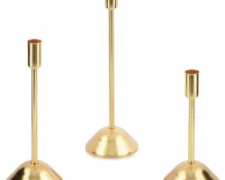 طقم شمعدان 3 قطع مذهب