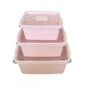 طقم تبروير 3 قطع مدور و مستطيل صحي ميكرويف سعة (0.5+1+2) لتر