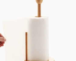 ستاند حمالة محارم بامبو مدور