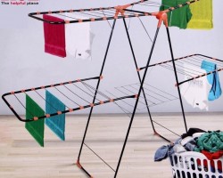 منشر غسيل طابقين حديد اسود مقاس 60×160 سم