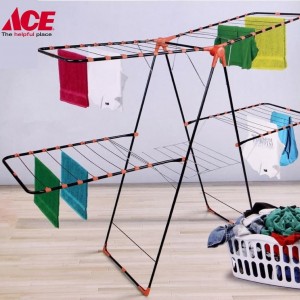 منشر غسيل طابقين حديد اسود مقاس 60×160 سم