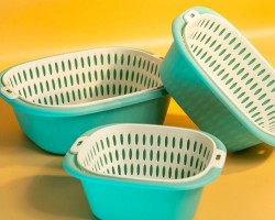 طقم جاط مع مصفاة عدد 3 - جاطات مع مصفاة بلاستيك