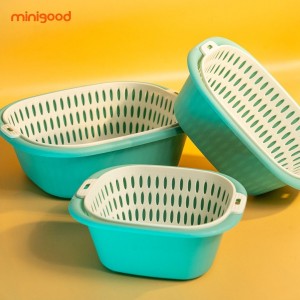 طقم جاط مع مصفاة عدد 3 - جاطات مع مصفاة بلاستيك