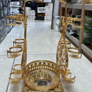 حمالة دلة وفنجان مذهب بيوتر XY-L0247