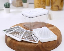 طقم مبشرة علبة بلاستيك مع عصارة 6 قطع