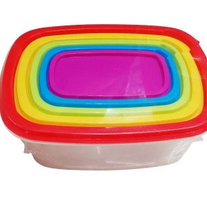 طقم طبروير 5 قطع مدور - مستطيل غطا ملون