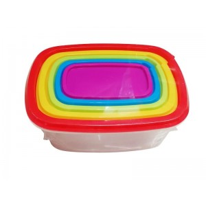 طقم طبروير 5 قطع مدور - مستطيل غطا ملون