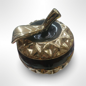 تحفة سيراميك شكل تفاحة حجم كبير TG2263-1 اسود مع ذهبي تحفة سيراميك شكل تفاحة حجم كبير TG2263-1 اسود مع ذهبي