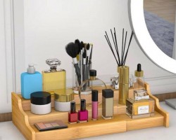 ستاند خشب بامبو 3 درجات صغير لتنظيم الاشياء والبهارات