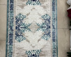 سجاد اسطنبول خيط مايكرو ثقيل مقاس 160 × 220  ازرق رسمة مصحف 2