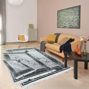 سجاد مطبوع 3D - طقم مخمل بارضية لاصقة ضد التزحلق 2025 اللون رقم 1