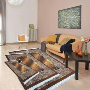 سجاد مطبوع 3D - طقم مخمل بارضية لاصقة ضد التزحلق 2025 اللون رقم 4