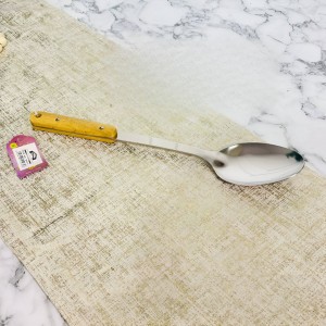 مغرفة / معلقة ستانليس يد خشب 27 سم