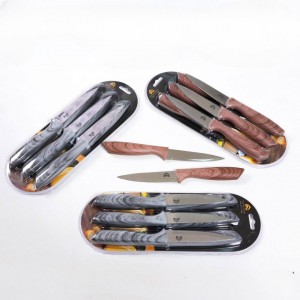 طقم/6 سكاكين فواكه يد خشبي