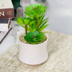 قوار ورد صبار16 سم بورسلان ابيض بخصر M21-19 قوار ورد صبار16 سم بورسلان ابيض بخصر M21-19