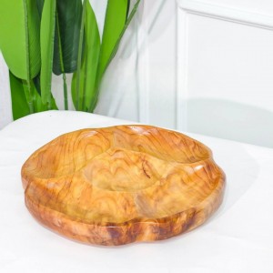 جاط مكسرات / فواكه مضيفة مدور خشب طبيعي مقسم 5 اقسام  32 سم