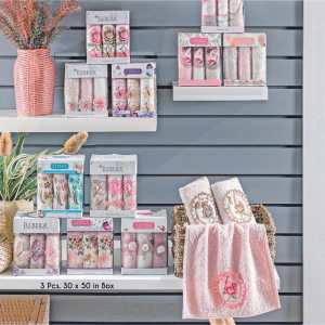 طقم بشاكير مطبخ كرتونه REBEKA 3 قطع مقاس 30 × 50 سم