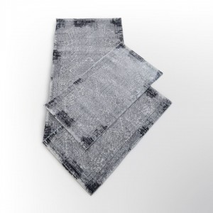 سجاد اسطنبول فانتوره VANTORA طقم دعسات غرفة نوم مقاس 80 × 150 + قطعتين 60 × 110 لون اسود