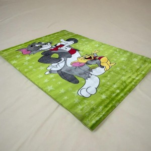سجاد مطبع رسومات مقاس 140 × 200 العاب توم وجيري اخضر