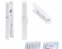 ملاقط غسيل بلاستيك لون ابيض 24 قطعة