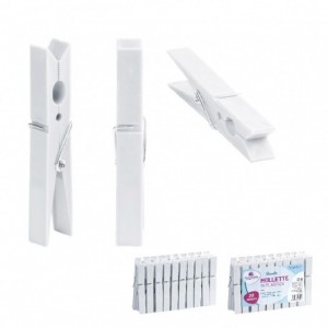 ملاقط غسيل بلاستيك لون ابيض 24 قطعة