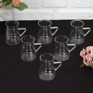 طقم كاسات 6 زجاج سادة مستطيل 22 RC51 