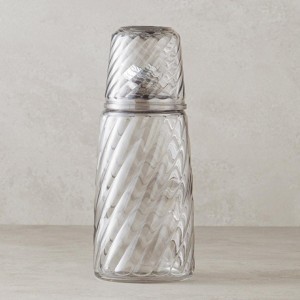 قنينة ماء زجاج 1100 مللتر مع كاسة - زجاج صحي