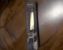 سكين مذهب نصل رفيع مقبض عظم اسود ROOK G006