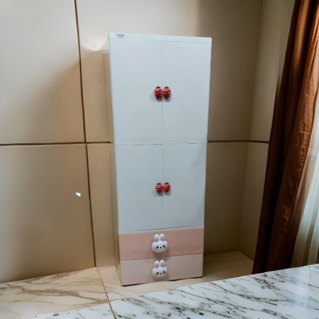 خزانة احذية بلاستيك حجم كبير رفوف مع جرارين في الاعلى