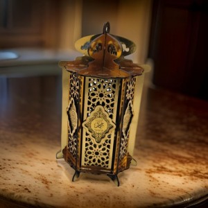 فانوس رمضان خشبي  صوت + اضائة موديل سندباد cnc