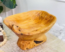 جاط فواكه مستطيل مجور خشب ثقيل مع قاعدة 25 × 25 × 15 سم