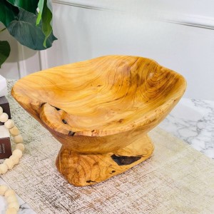 جاط فواكه مستطيل مجور خشب ثقيل مع قاعدة 25 × 25 × 15 سم