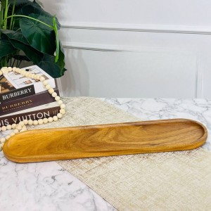 جاط تقديم فواكه / تفضيل خشب طبيعي بيضاوي 60 × 15 + 3 سم