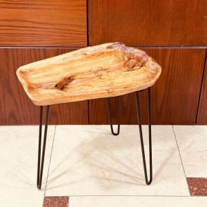  جاط تقديم / تفضيل فواكه خشب طبيعي صناعة يدوية مع ارجل / برجل حديد اسود 52 سم 