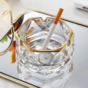 متكة/مكتة زجاج مضلع حيف ذهبي