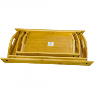 طقم صواني خشب بامبو كبير  3 قطع